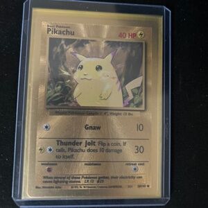58/102 Pikachu Pokemon Metal Card